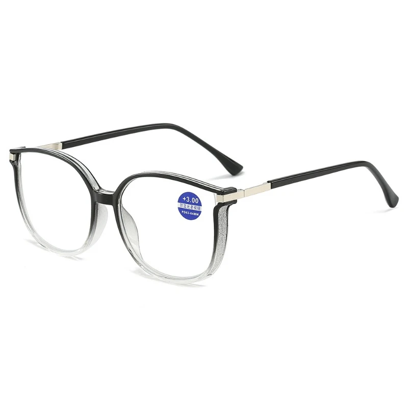 

Anti Blue Light Reading Glasses for Women Stylish Dazzling Large Frame Set with Diamonds Plano Eyeglasses Presbyopic Eyewear