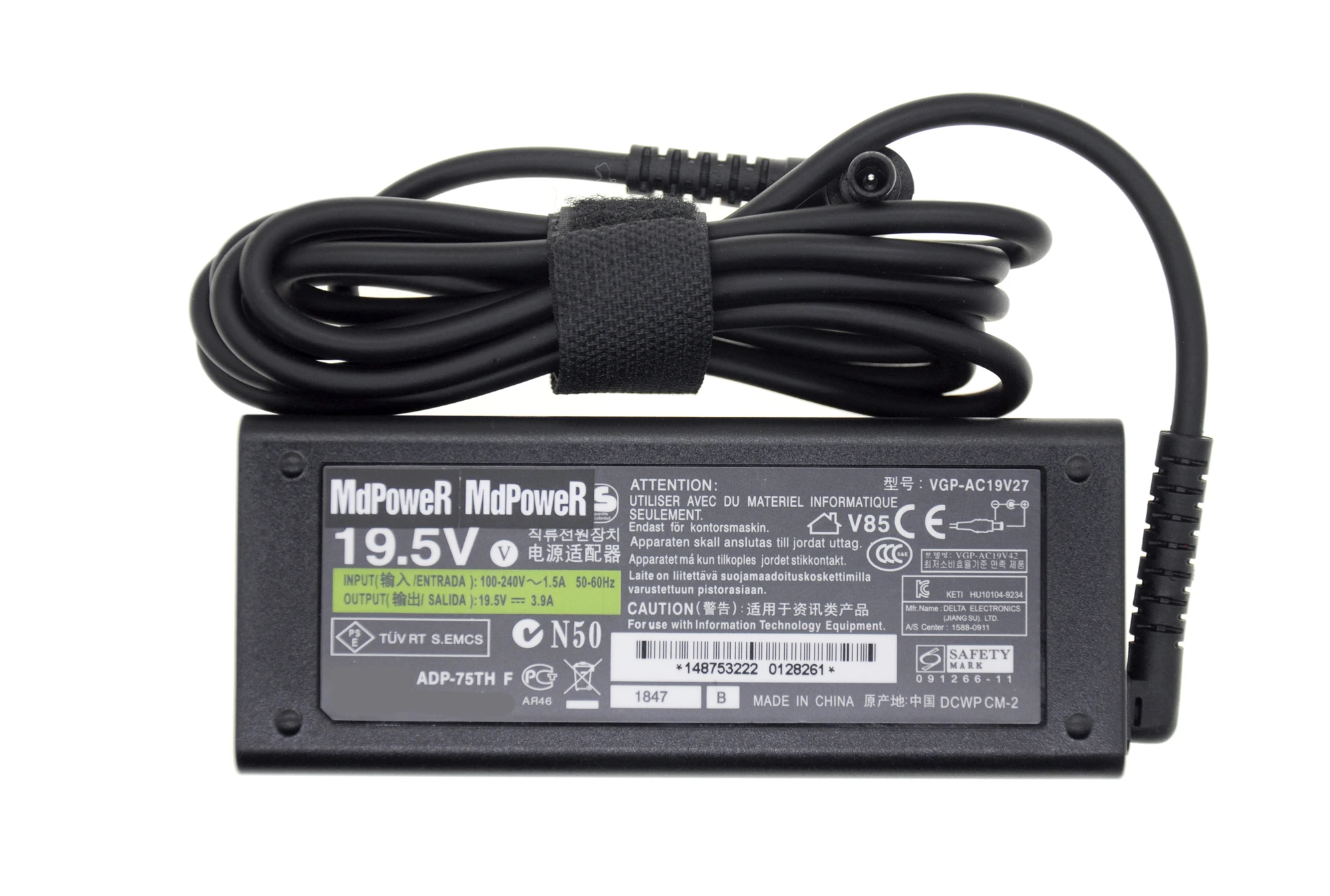 Original For SONY VAIO 19.5V 3.9A 75W VGP-AC19V27/ V62 / V37/ V33 / V20 / V19 laptop supply power AC adapter charger