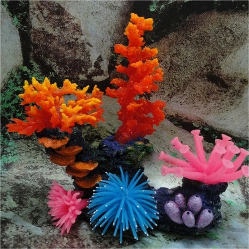 Luminous Simulation Sea Anemone Sea Urchin Silicone Color Coral Plant Aquarium Fish Tank Landscaping Decoration Home Ornaments