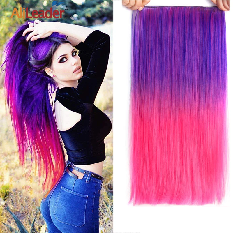 

Synthetic 5Clips In Hair Extension 22inch Straight One Hairpiece Clip In Hair Extension Ombre Color Clips in Hairpiece Extension