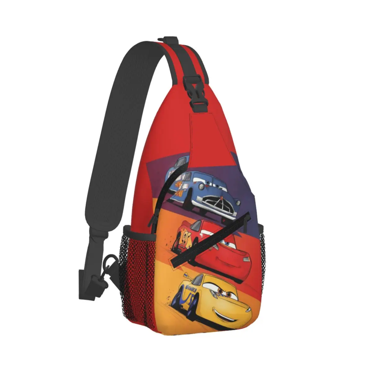 Custom Lightning McQueen Racing Car Shoulder Backpack Men Women Fashion Shoulder Chest Bags for For Traveling Hiking Sling Bag