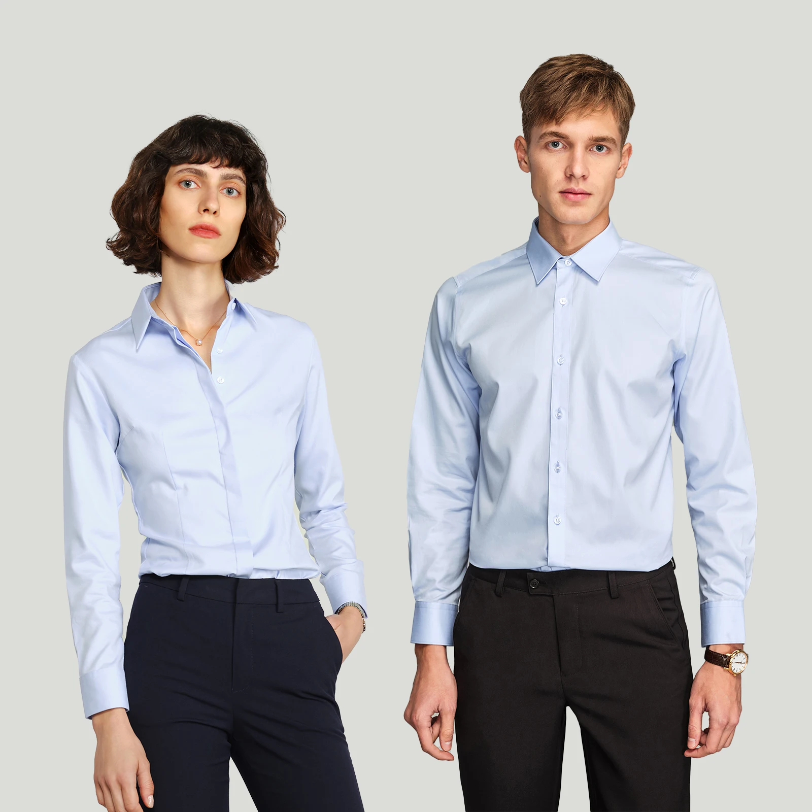 

Мужская рубашка из чистого хлопка с длинным рукавом, прямого кроя, не требующая глажки, для деловых встреч и повседневной носки, осенняя новинка