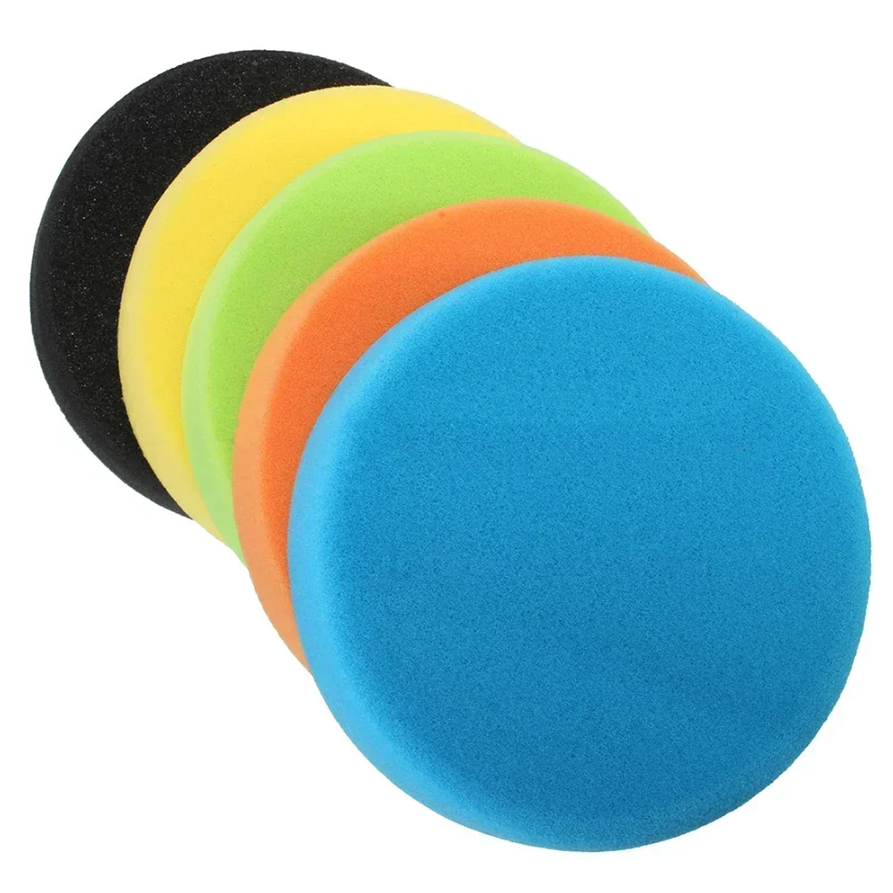 5 Pieces Buffing Pads Set 150mm/5 Inch Car Foam Drill Polishing Pad Sponge Wheel Set Kit Power Tool Car Polisher Accessories