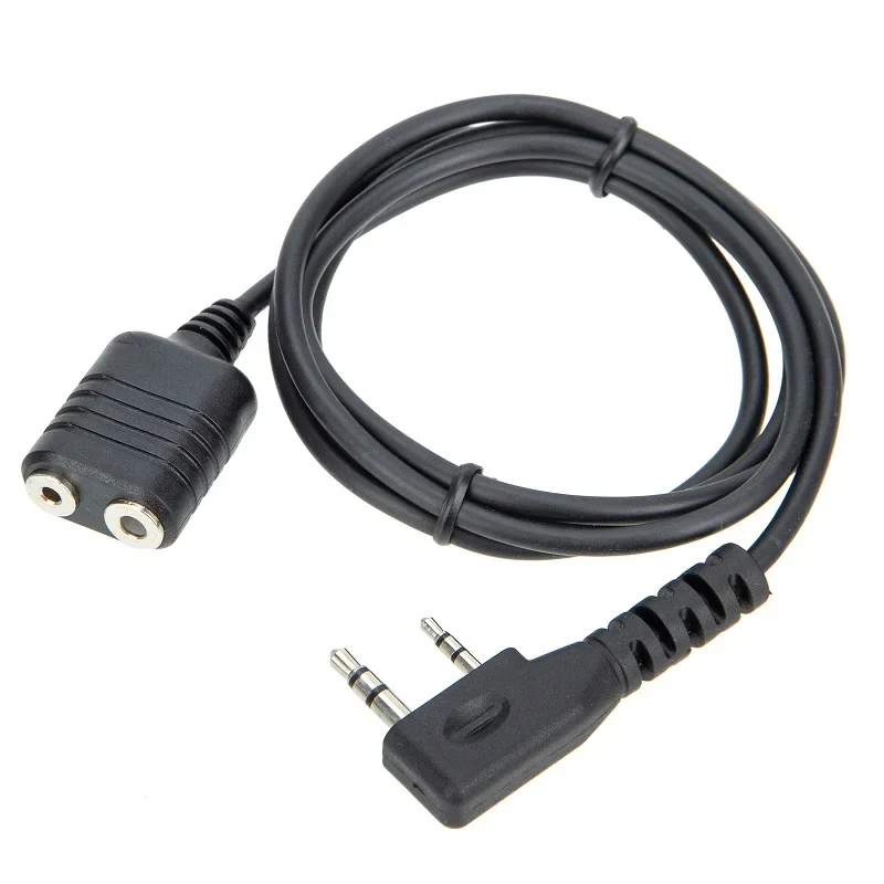 1m kabel ekstensi mikrofon 2-Pin K jenis kabel perpanjangan kawat pengganti Radio Ham aksesori untuk Kenwood untuk Baofeng UV-5R 888S