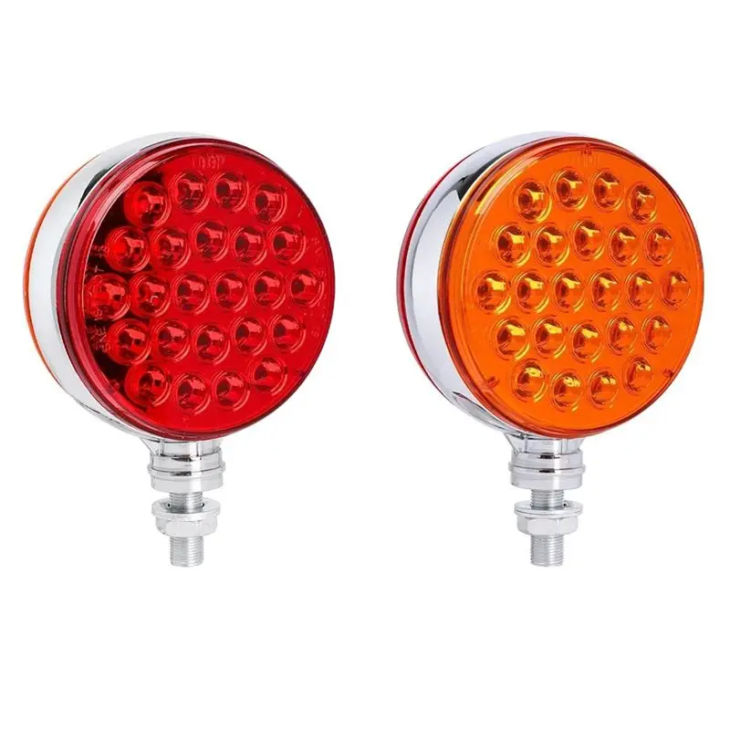 

A58X-Round Base Fenders Lights,Led Double Sided Turn Signal Lights For Semi Truck Trailers,Marker Tail Lights For Tractor Rvs