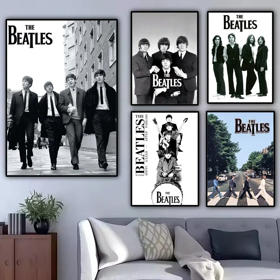 POP Rock Band The b-B-Beatles-ES Poster Modern and Elegant Wall Stickers for Home Decor Living Room Dormitory Wall Art