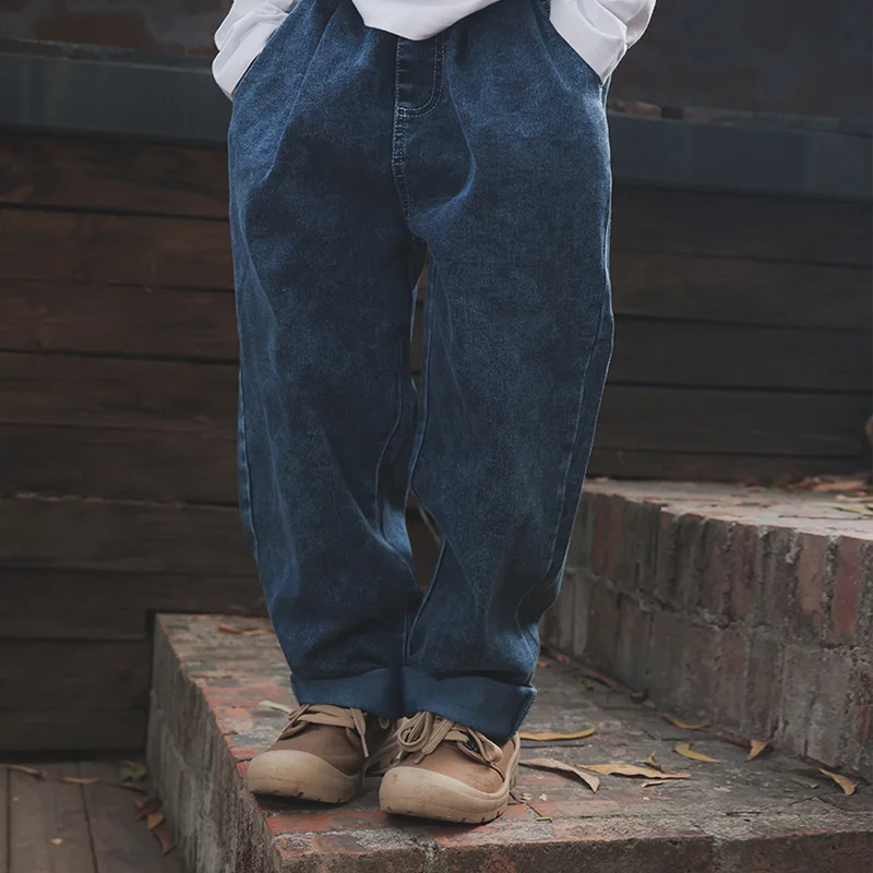

2026 Spring Atumn Children's Clothes Jeans Cotton Loose Baby Boys Pants 1-7Year Toddler Kids Casual Denim Trousers