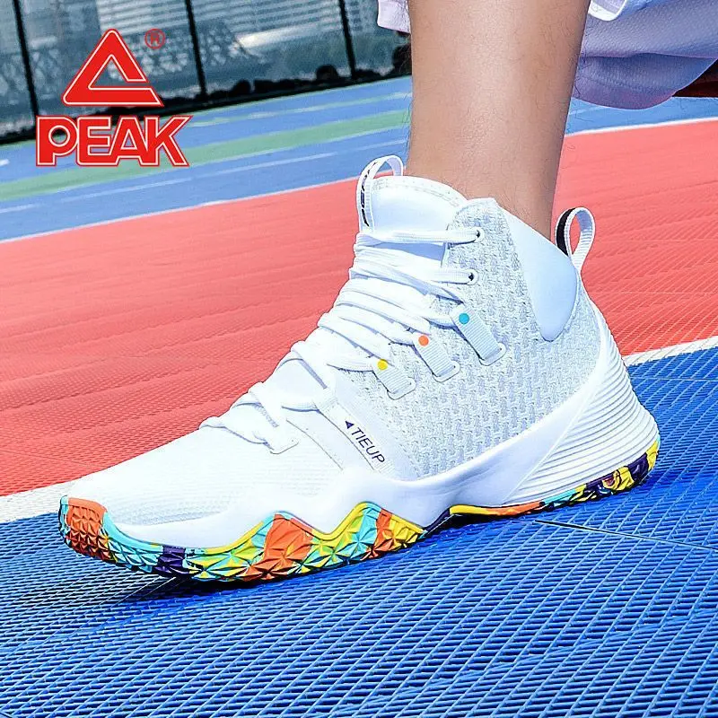 PEAK Men's Basketball Shoes Winter High-top Outdoor Anti-slip Wear-resistant Shock-absorbing Practical Shoes Student Sneakers