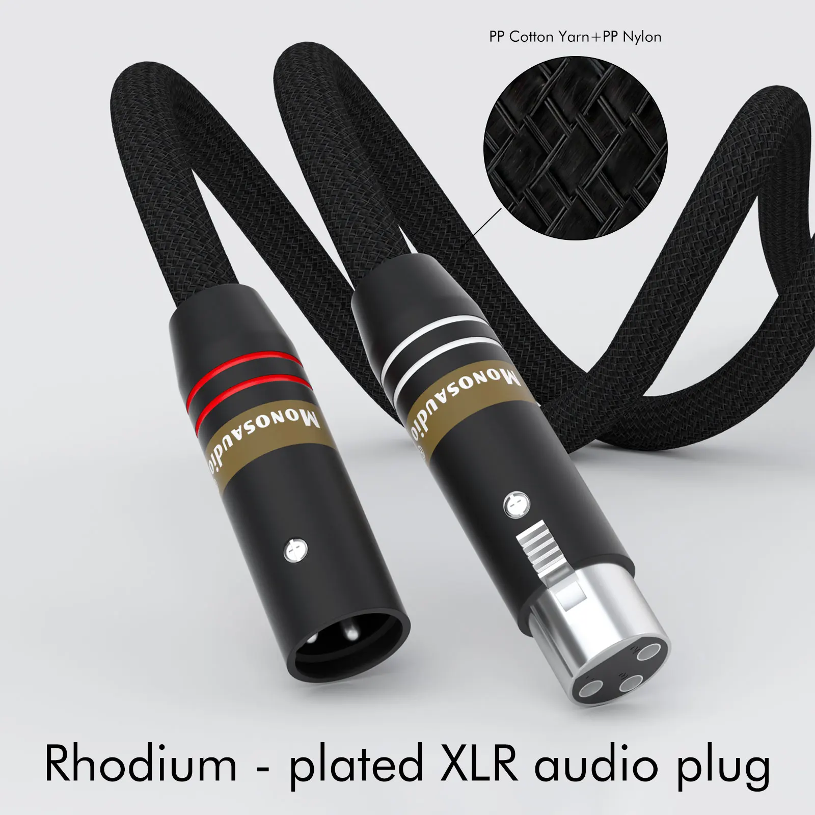 Monosaudio 17AWG Audiophiles XLR Symmetrisches Audiokabel OFC Kupfer Versilbert 2XLR Buchse Signalkabel für Mikrofon – Detail 11