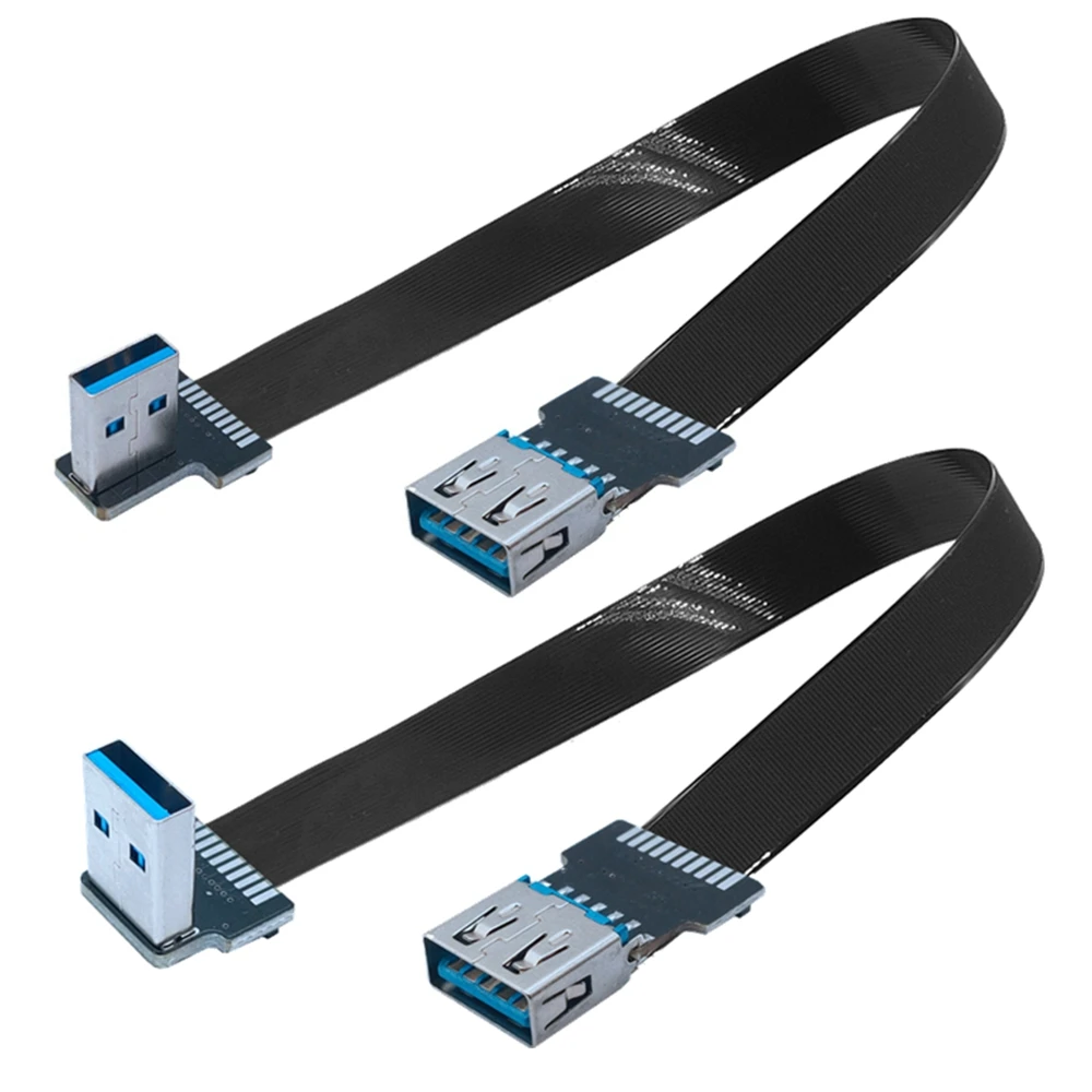 1PCS 0.3M 90 Degree USB 3.0/2.0 Male to Female Adapter Cable Angle Extension Extender 5Gbps Fast Transmission Left/Right/Up/Down