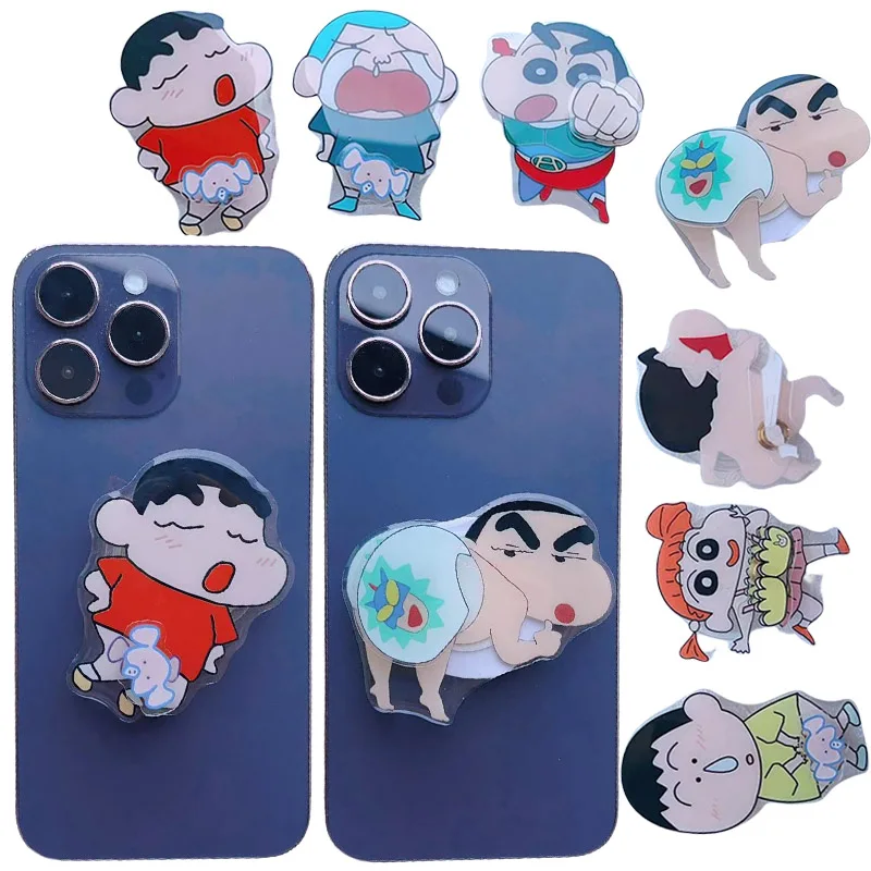 Crayon Shin-chan Phone Socket Folding Holder Stand 3D Cute Cartoon Korean Phones Grip Mobile Phone Accessories Ring Holder New