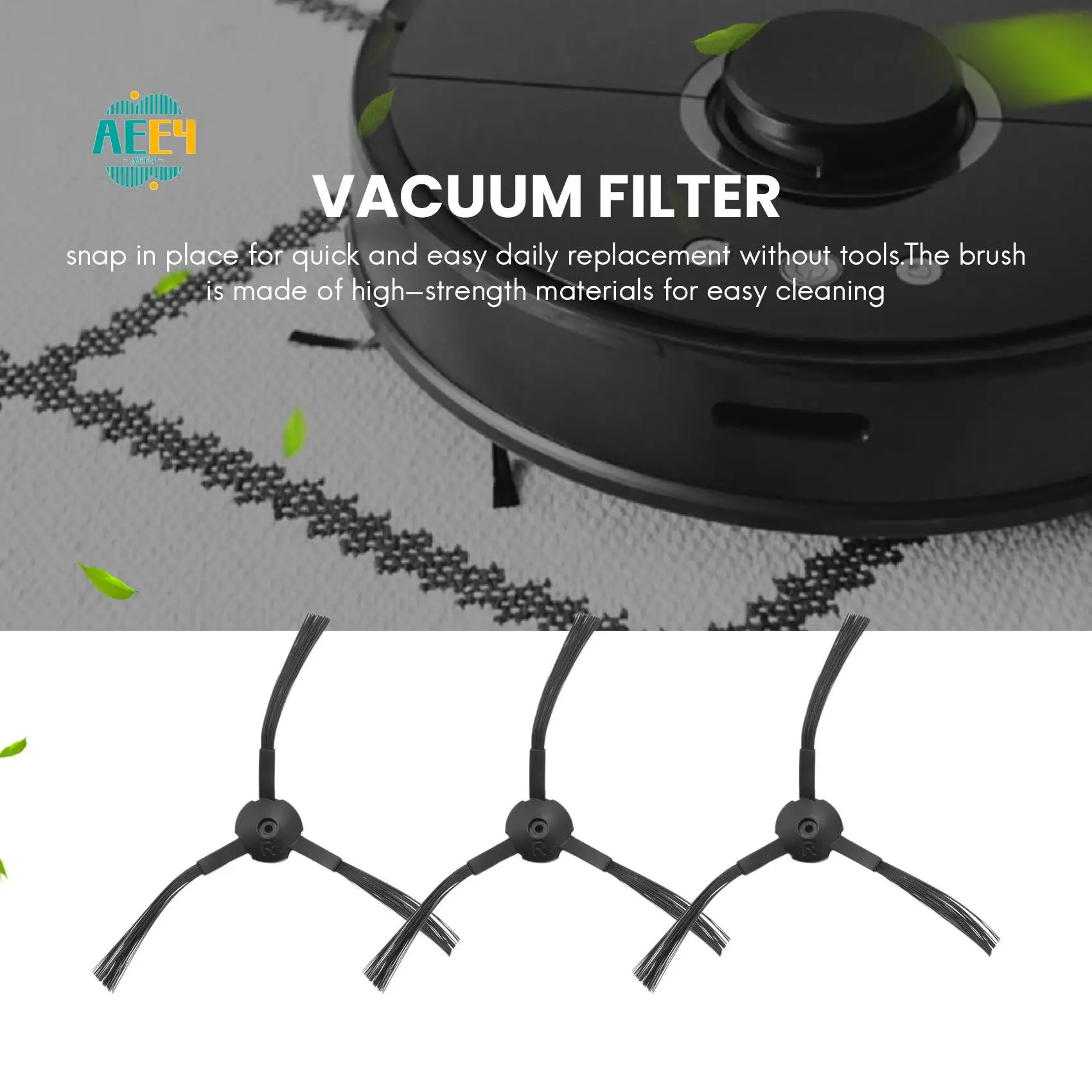 

AEE4-Vacuum Filter Kit Replacement For Robotic Vacuum Ilife V3 V3S V5 V5S,Pro Robot Vacuum Cleaner Filters And 6 Side Brushes An
