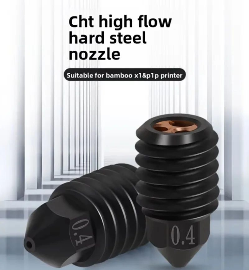

3D printer accessories FOR Tuozhu hardened steel nozzle CHT three-hole clone nozzle high flow resistance high temperature wear
