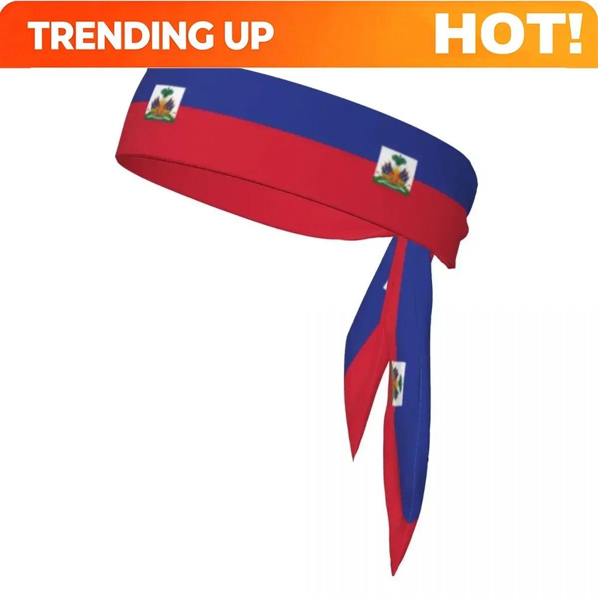 Custom Sports Headband Head Tie Haiti Flag Bandana Sweatbands Yoga Tennis Headwrap