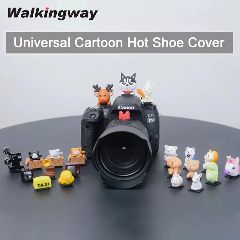 Universal 3D Cartoon Hot Shoe Cover Flash Protector de tapa antipolvo Compatible con cámaras Canon Sony Nikon Olympus Panasonic Pentax