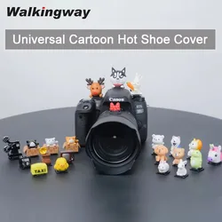 Universal 3D Cartoon Hot Shoe Cover Flash Protector de tapa antipolvo Compatible con cámaras Canon Sony Nikon Olympus Panasonic Pentax