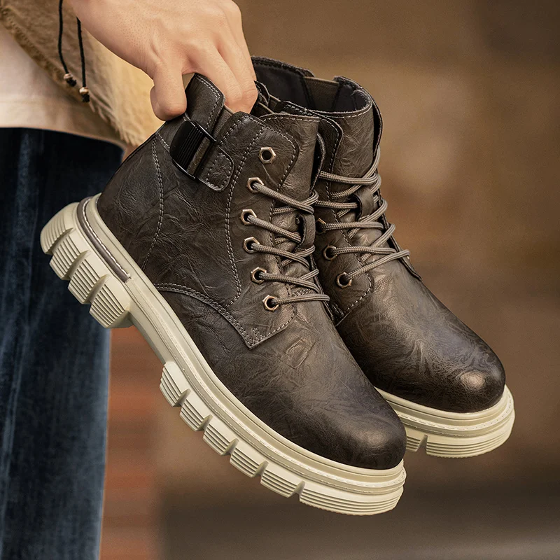 

2025 new trend men's boots - suitable for outdoor activities, anti-slip hiking shoes, men's comfortable casual work shoes