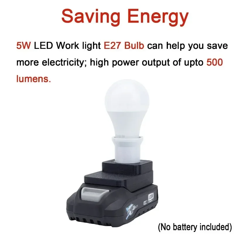 

Светодиодные рабочие лампы E27 для аккумуляторных светильников Aldi Ferrex Activ Energy 20V, беспроводные, для внутреннего и наружного использования, аварийные (без аккумулятора)