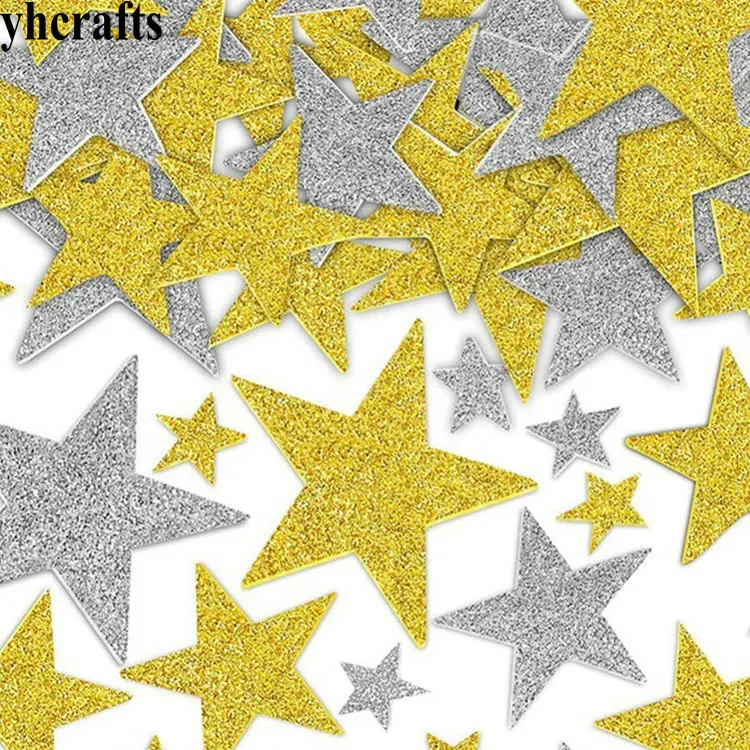 

300PCS gold and sivler star foam stickers OEM arts and crafts DIY handwork OEM on stock bulk wholesale