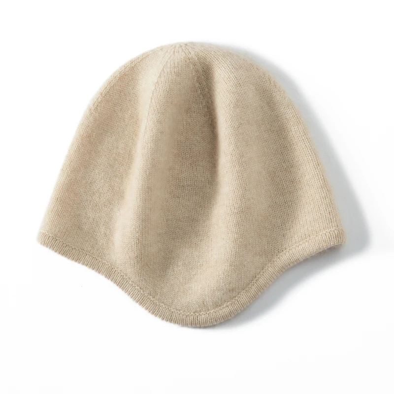 MERRILAMB Winterjacken-Mützen für Damen, lässig, hochwertige reine Kaschmirmütze, einfarbig, weiche, warme, gestrickte Outdoor-Beanie-Mütze – Detail 11