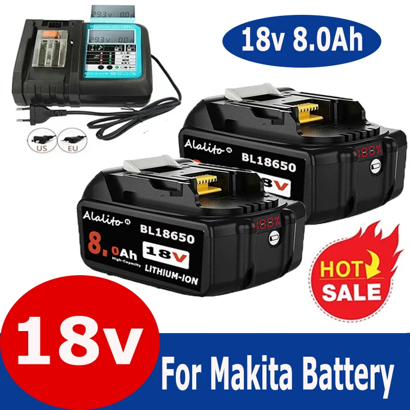 

Перезаряжаемая литий-ионная батарея для Makita 18 в Ач BL1840 BL1850 BL1860 с фотографическим экраном