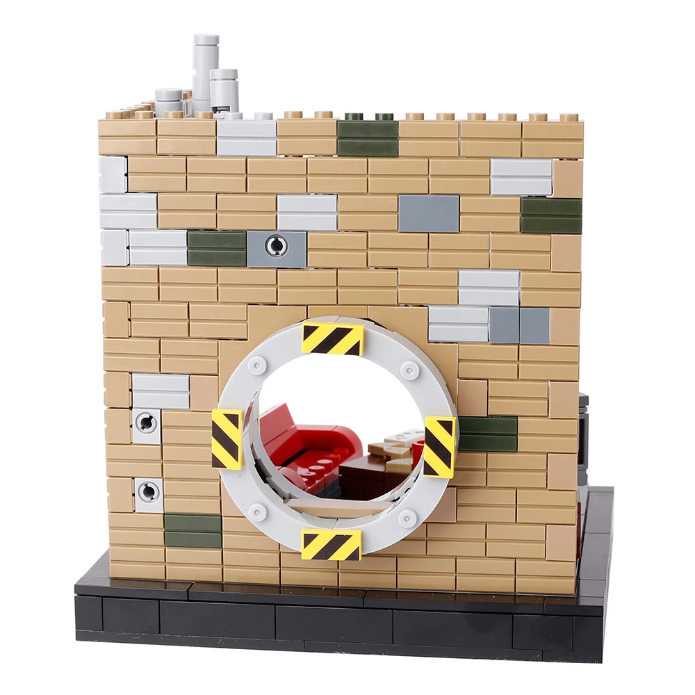 MOC Underground Pipelines Sewer Building Blocks Kit House Room Pizza Food TV Sofa Furniture Bricks Toys Boys Gift