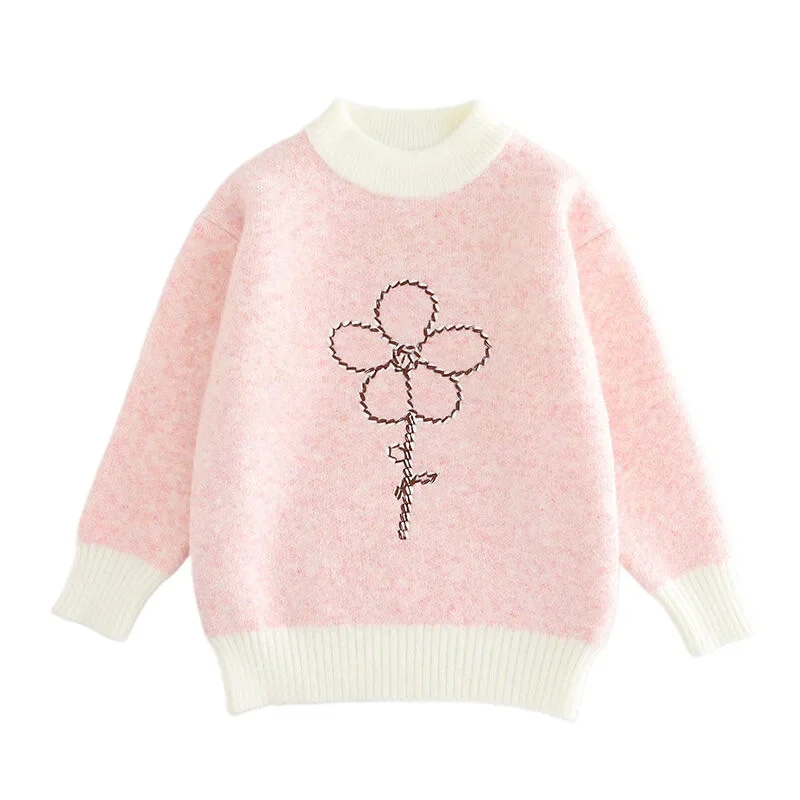 2024 Autumn  Winter Girls sweater pullover children's top knitwear baby girls fancy big children 8-16 years old