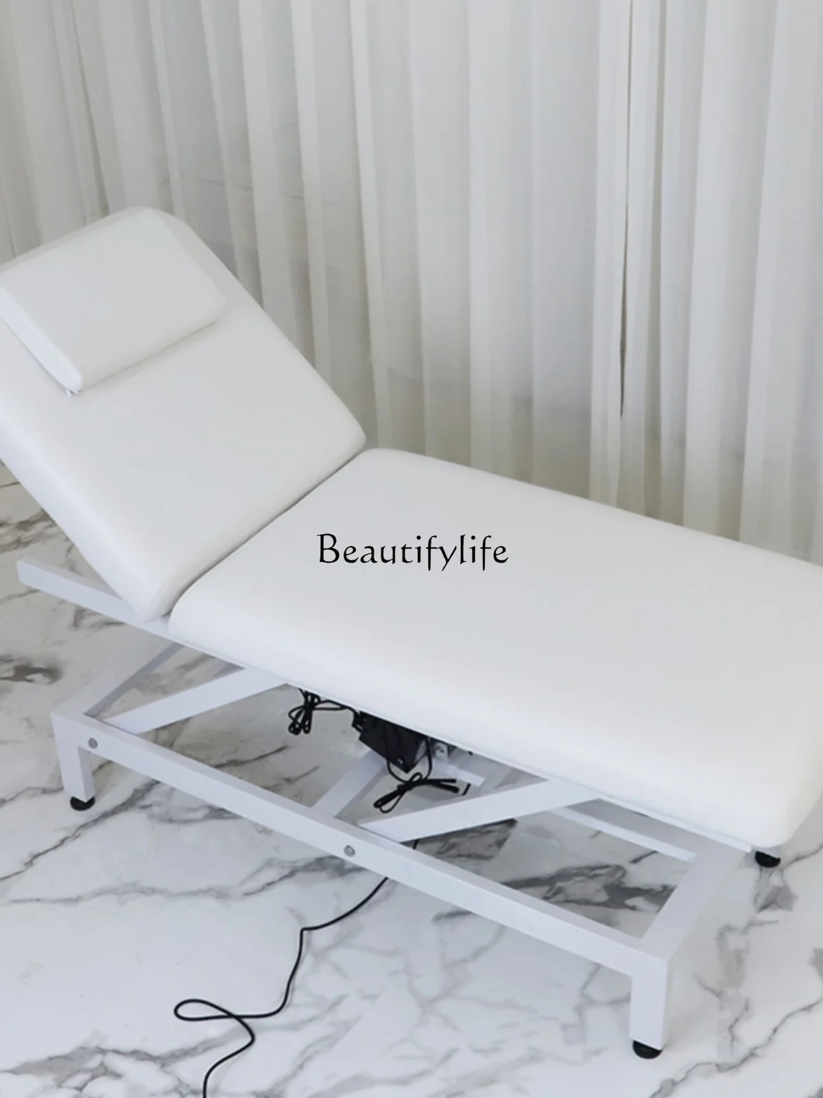 04 * سرير تجميل كهربائي لصالون التجميل سرير تدليك مطرز