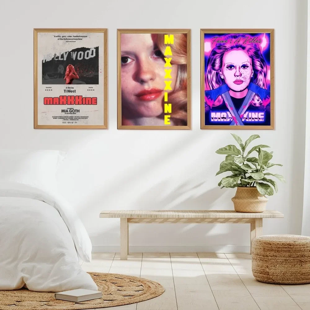 Canvas New Maxxxine Horror 2024 Movie Poster No Framed Kraft Club Bar Paper Vintage Wall Art Painting Bedroom Study Stickers