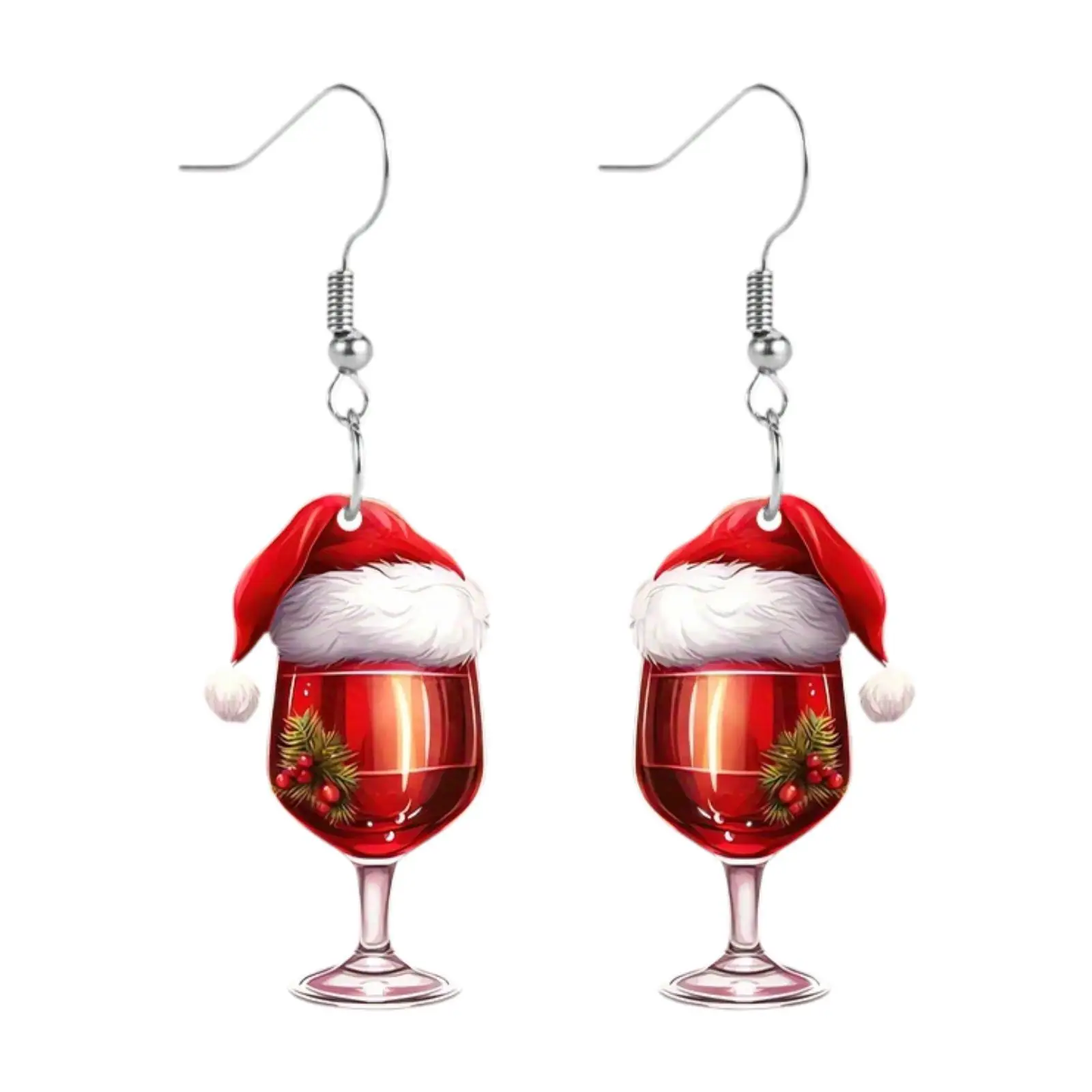 Kerstoorbellen Vakantieoorbellen Elegant cadeau Decoratieve kerstmuts Goblet