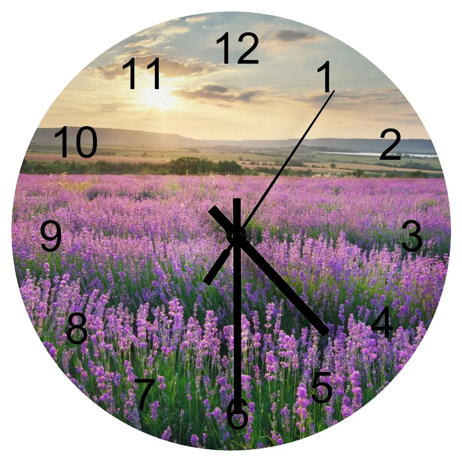 

Kitchen Wall Clock Luminous Flowers Nature Clocks 12 inch Silent Wood Round Creative Durable Sporty