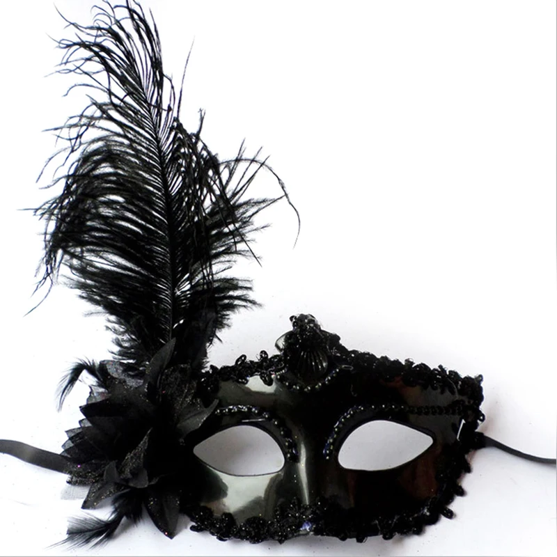Masquerade Feather Sexy Venetian Mask Women For Face Multi Color Princess Mask Sexy Half Hallowmas Feather Masks Decor