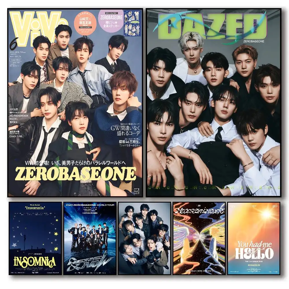 Korean Group K-POP ZB1 Poster Self-adhesive Art Room Entrance Restaurant Wall Decor Art Painting