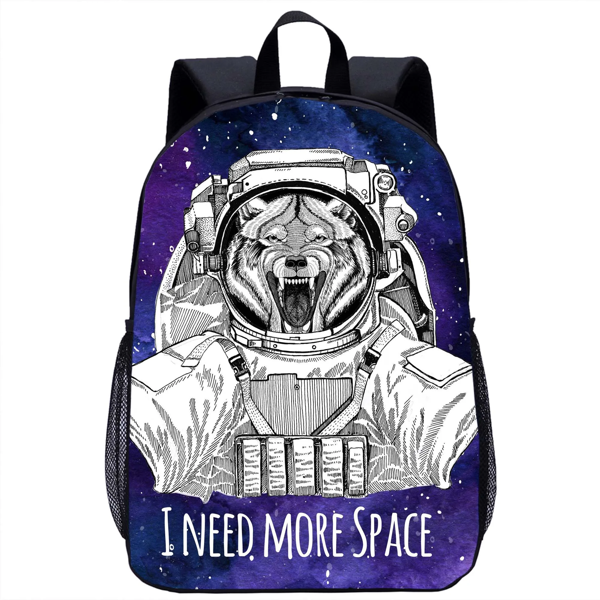 Animais criativos astronauta padrão mochila meninas meninos mochila adolescente casual armazenamento mochila das mulheres dos homens mochilas de viagem