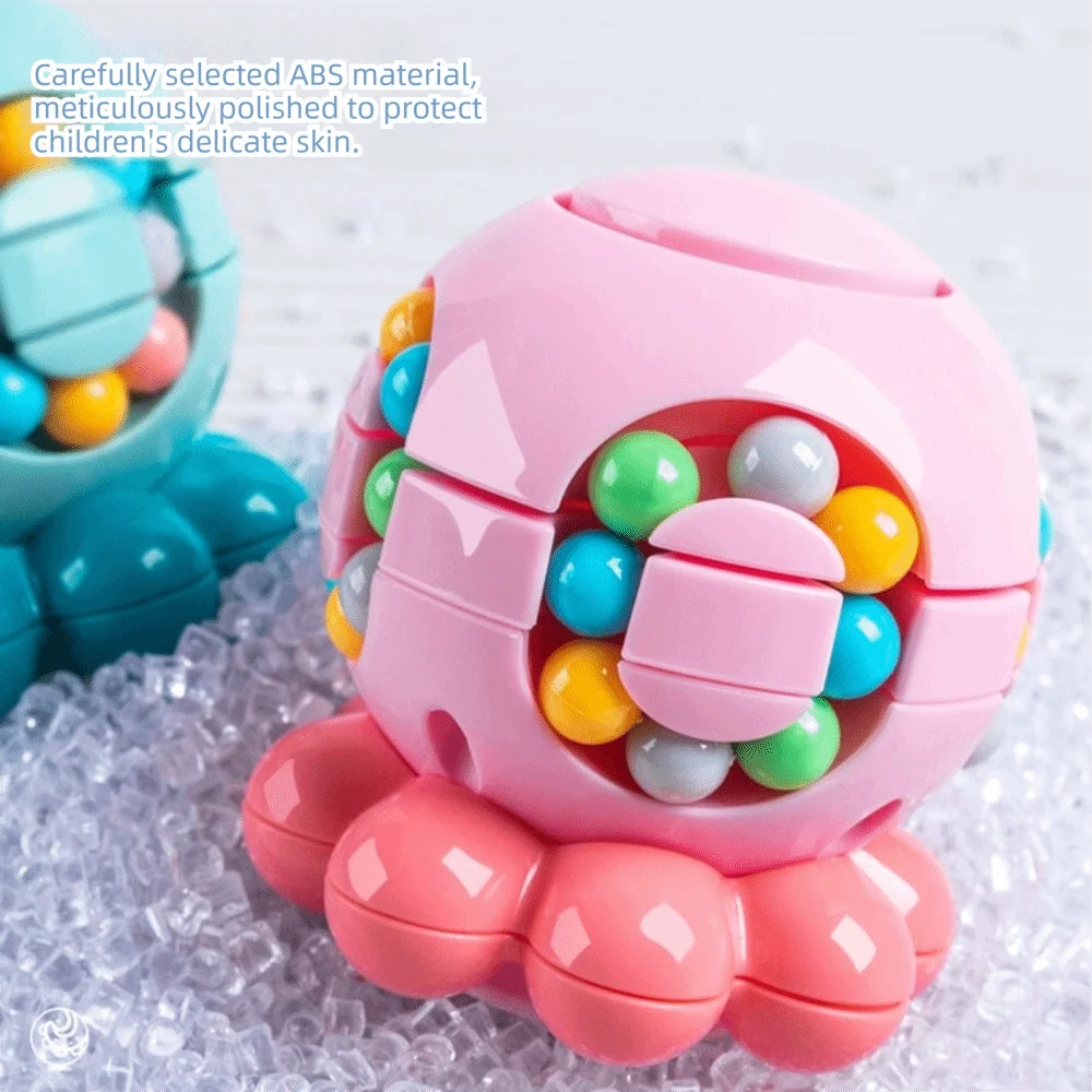 Funny Octopus Spherical Magic Bean Cube Spinner Plastics Finger Gyro Rotating Ball Rotating Ball 3D Stress Relief Toy