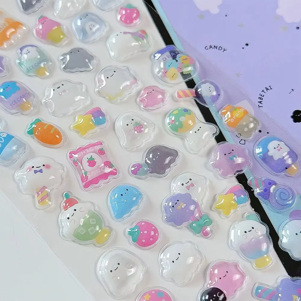 Funny Sweet Furit Ice Cream Pets Drop 3D Relief Sticker Scrapbooking Diy Diary Decor Journaling Stationery Kawaii Stickers image 3