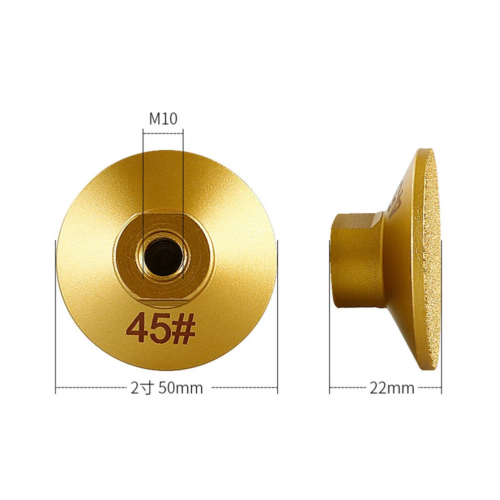 2inch 50mm Brazing Diamond Edge Profile Grinding Wheel For Marble M10 Thread Granite Ceramic Glass Grinding Wheel