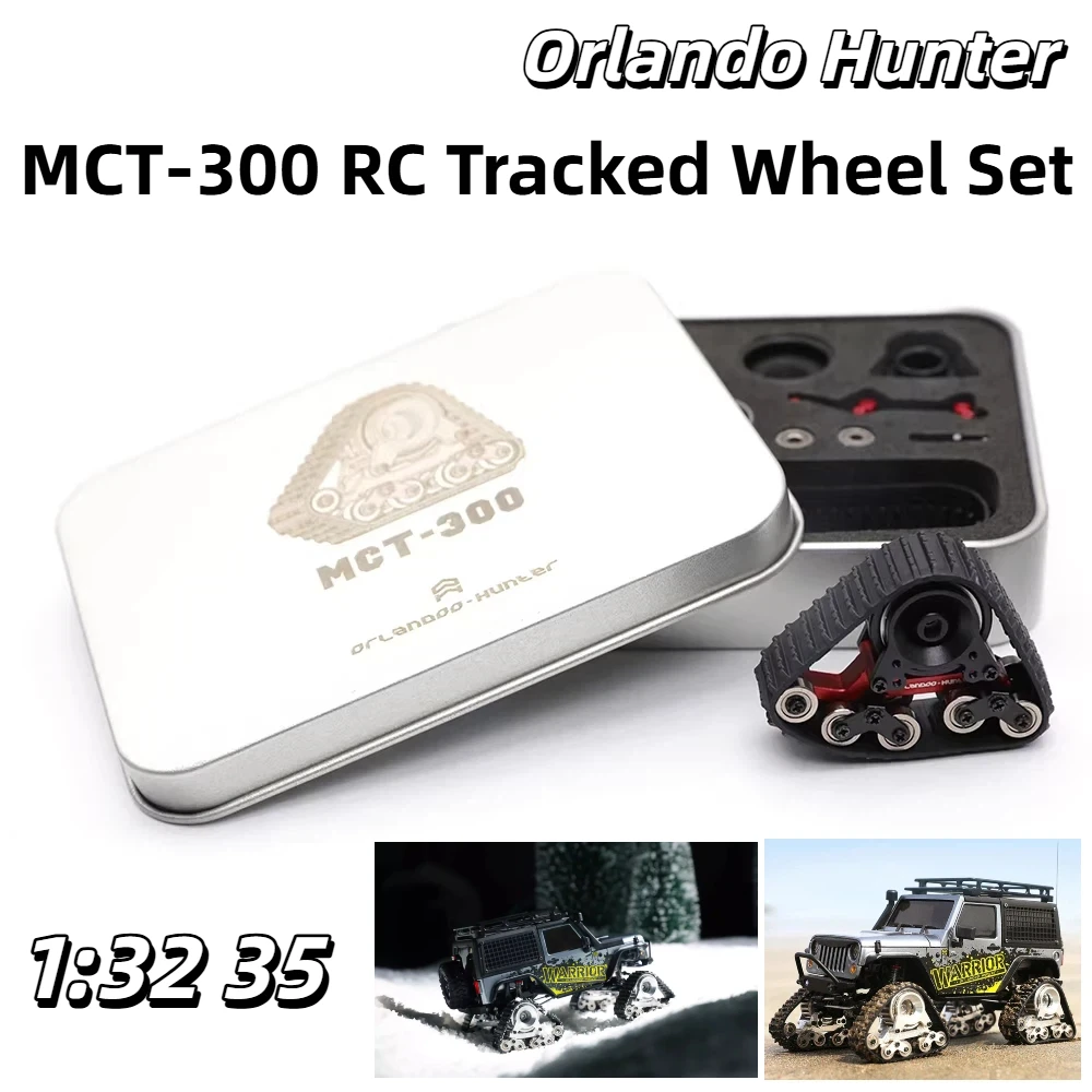 Orlandoo Hunter MCT-300 1:32 1:35 Scale RC Crawler Metal Assembly Rubber Track Set Mini Off Road Climbing Vehicle Upgrade Parts