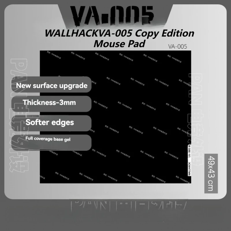 

WALLHACKVA-005 Mouse Pad Smooth E-sports Gaming Copy Edition Mouse Pad Custom Custom Tempered Glass MousePad Gamer Accessories