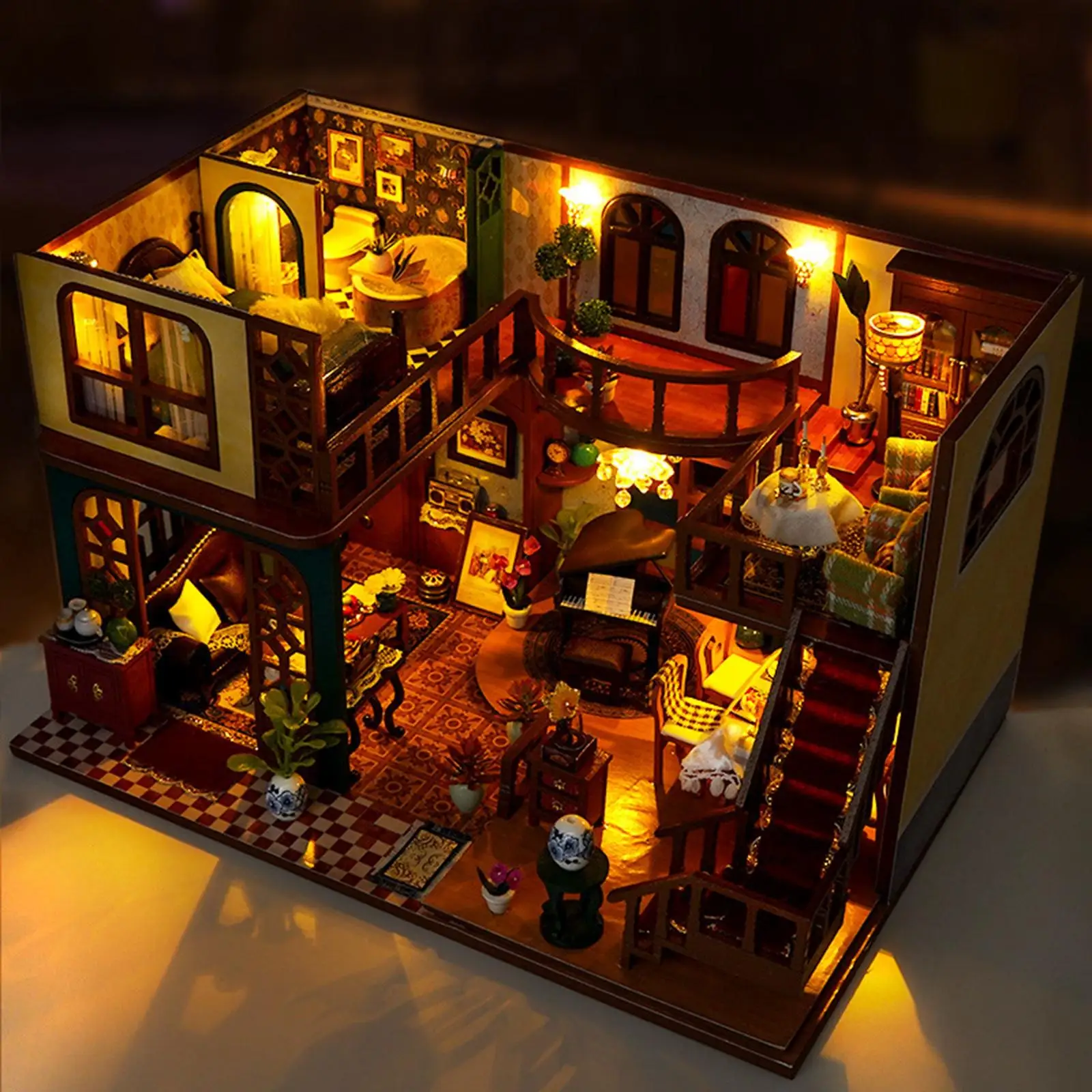 

Miniature Dollhouse Kits Artwork Educational Toy Handmade Doll House Model for