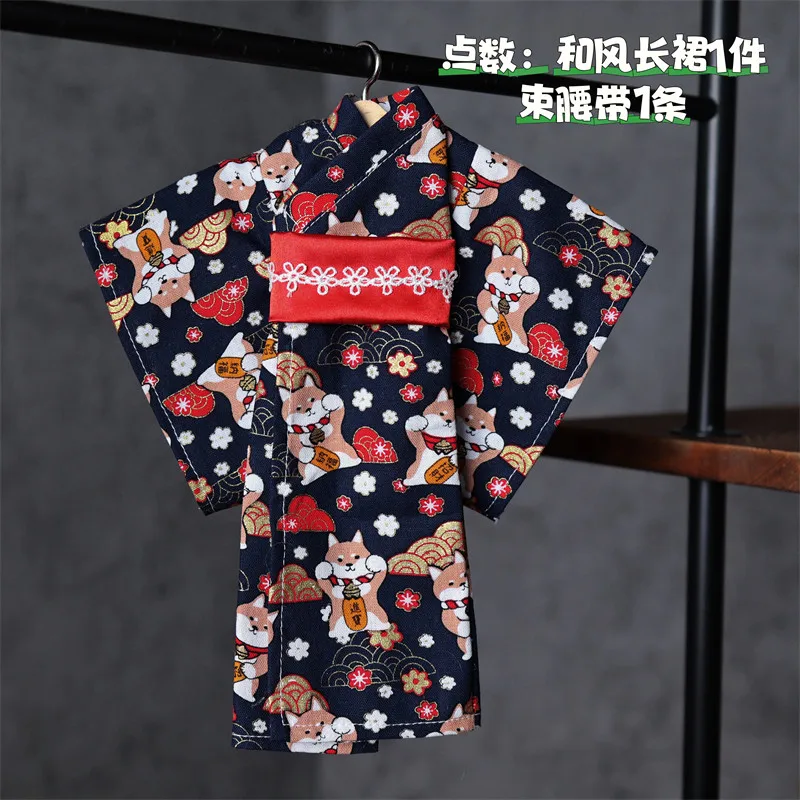 Japanischer süßer Yukata-Kimono mit Blumenmuster und Dienstmädchenrock für normale 1/6 BJD 30cm Actionfiguren-Körpermodelle – Detail 35