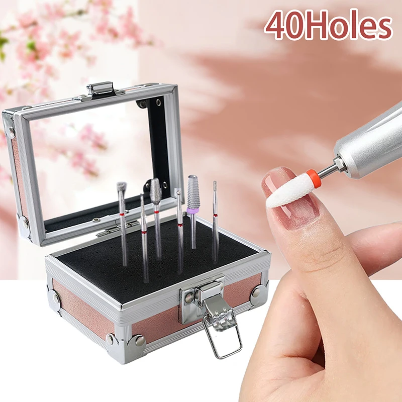 Nail Drill Bits Storage Box Portable Manicure Sanding Tip Jack Organize Nails Accessories Drill Bits Storage Box