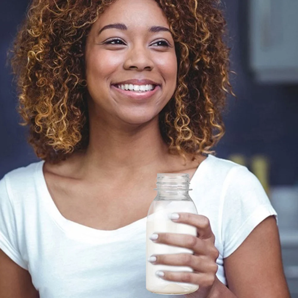 

25Pcs Reusable Transparent Bottles 100ml Clear Plastic Containers for Juice Milk Beverages Easy Portability Milk Containers