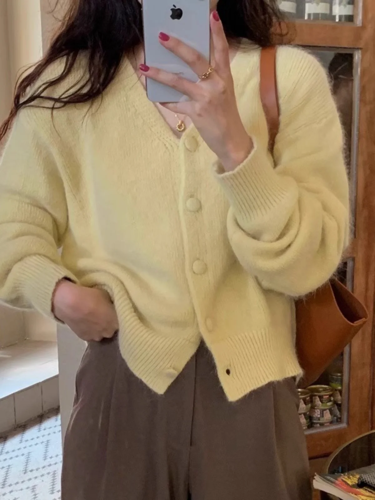 

Весенне-осеннее новое женское вязаное пальто с v-образным вырезом и авокадо, верхняя одежда, длинный кардиган на пуговицах све, удобная посадка