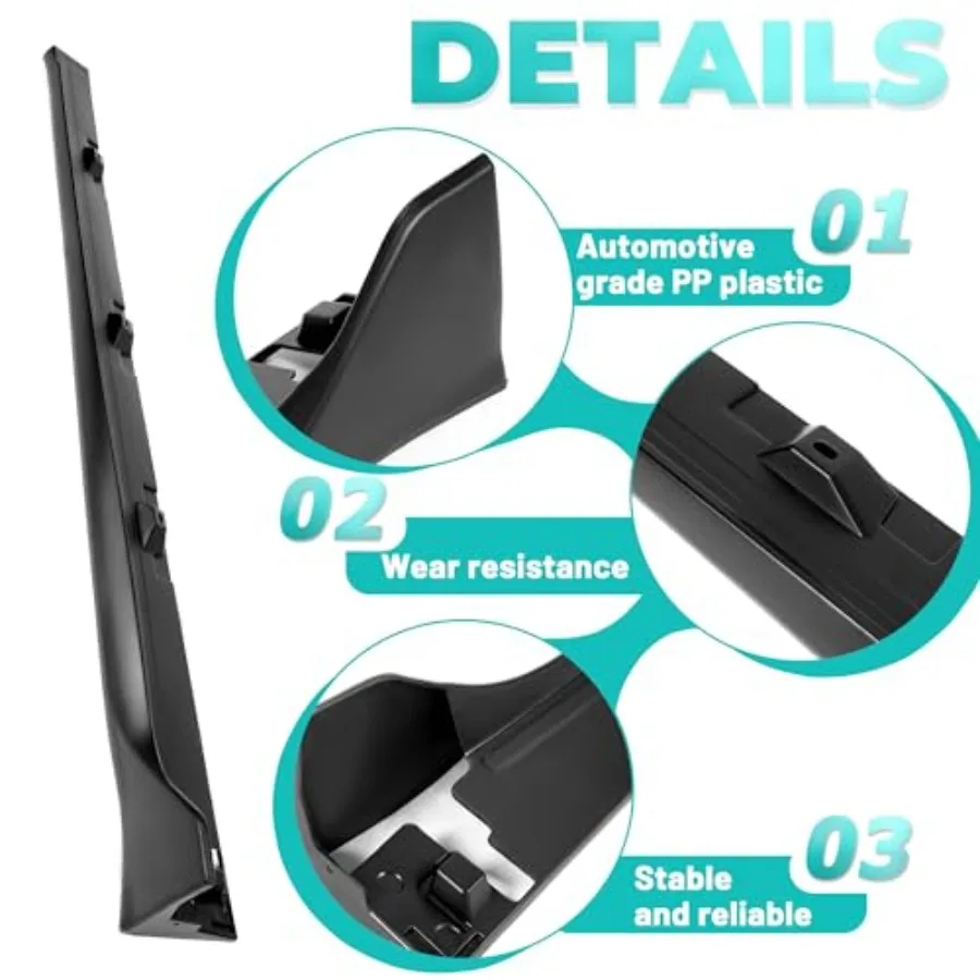 KUAFU Side Skirt Extension Replacement for 2016-2021 Honda Civic 4 Door Sedan Including Si Model Type-R Style Bottom Side Line