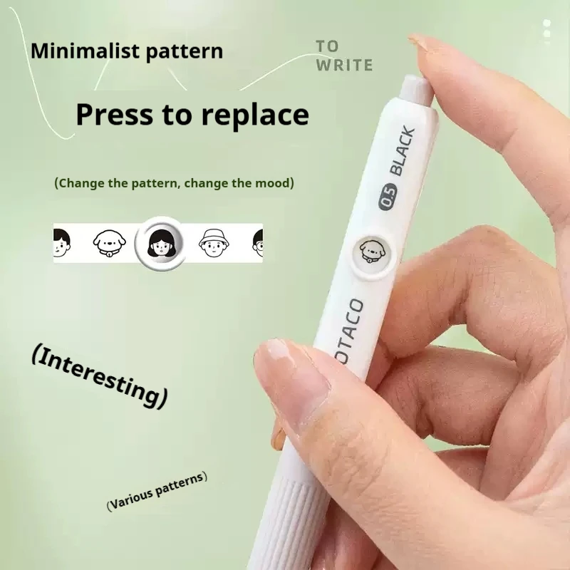 السلس الوجه المبتسم الإبداعية الطازجة الحبر الأسود هلام القلم طالب استخدام انقر سؤال بالفرشاة قلم محايد اللون مكتب اللوازم المدرسية