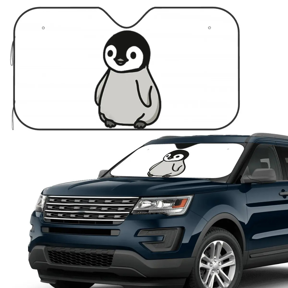 

Baby Penguin Sunshade Windscreen Car Front Windshield Window Sun Visor Accessories Covers