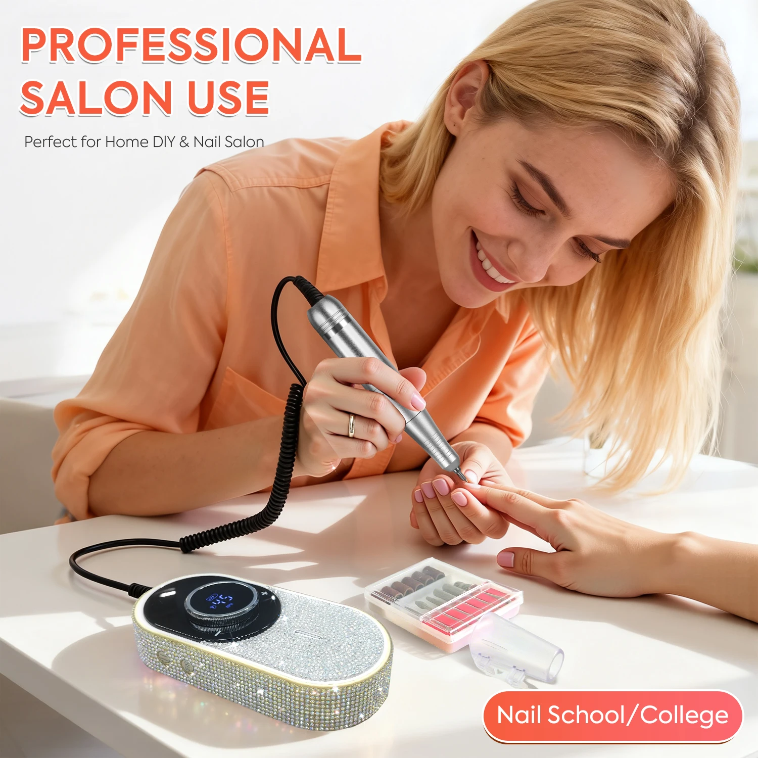 DianaBeauty 45000RPM الكهربائية مسمار الحفر آلة قابلة للشحن طلاء الأظافر المحمولة ملف الأظافر ل هلام مزيل الأظافر Manirure #6