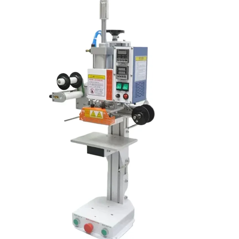 Pneumatic Hot Stamping Machine Auto Foil Rewind Digital Temp Control for Plastic Case Turnover Box Logo Embossing
