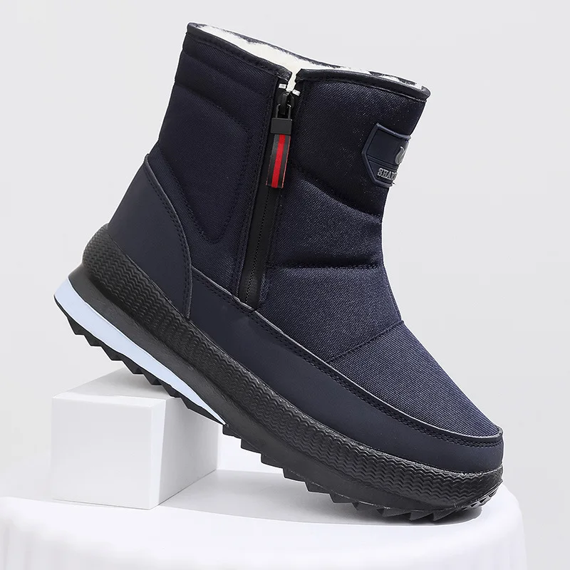Winter outdoor thickened snow boots men's large size velvet cotton shoes waterproof snow warm casual cotton boots